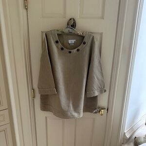 HOT COTTON CASUAL TOP/1X-EUC